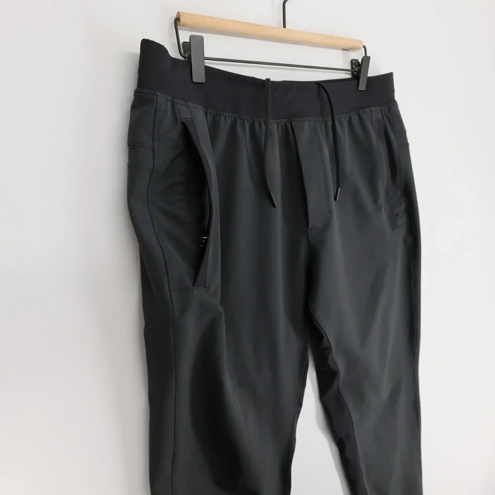 Lululemon Pants Mens XL Gray Black Drawstring Cinch Hem Track Jogger Athletic